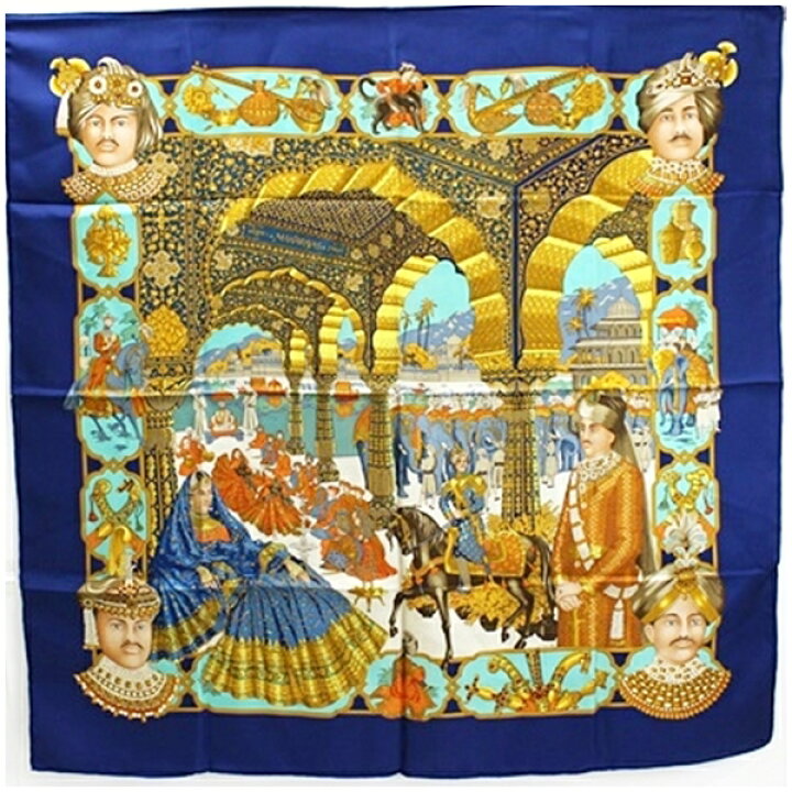 HERMES エルメス スカーフ カレ90 マハラジャの華麗 タグ付き 箱あり 