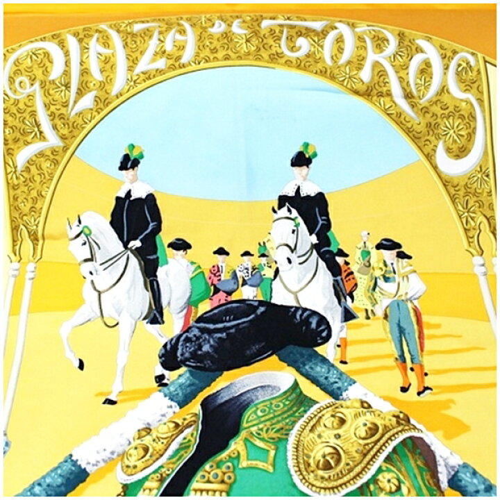 楽天市場】エルメス シルク スカーフ カレ90 『PLAZA DE TOROS 
