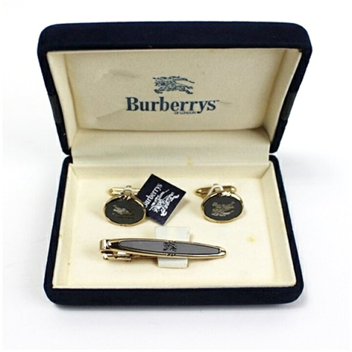 楽天市場】バーバリー 未使用 タイピン&カフスセット グレー×ゴールド  