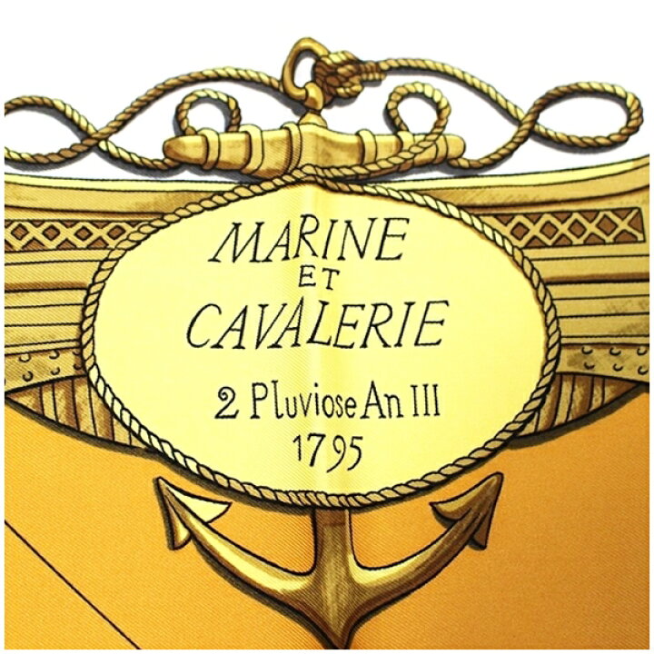 楽天市場】エルメス スカーフ カレ90 『MARINE ET CAVALERIE』 海と  