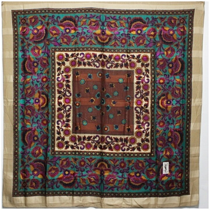 楽天市場】イヴサンローラン ウール×シルク 大判 スカーフ ストール  