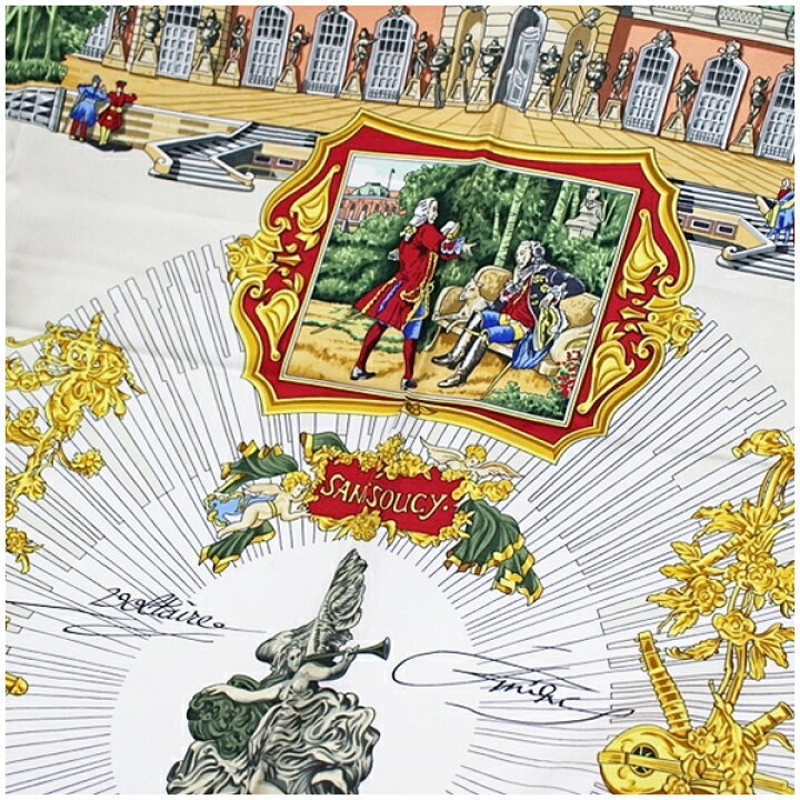 楽天市場】エルメス シルク スカーフ カレ90 『SANSSOUCY  