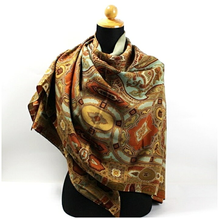 楽天市場】エトロ 大判ストール ショール ウール×シルク ブラウン  