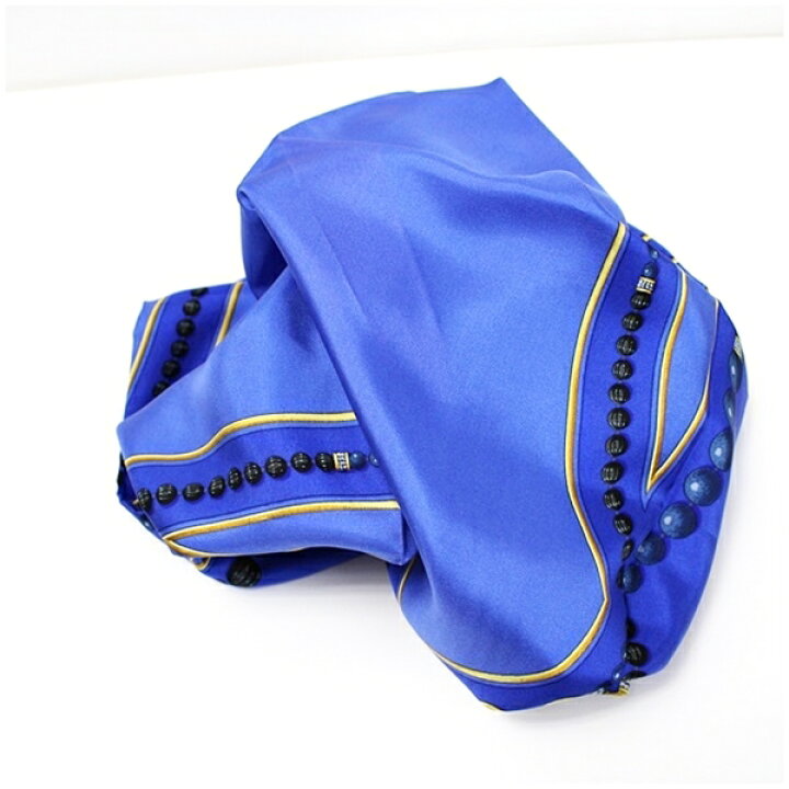 楽天市場】カルティエ シルク スカーフ ブルー 宝石柄 Cartier 中古 AB  