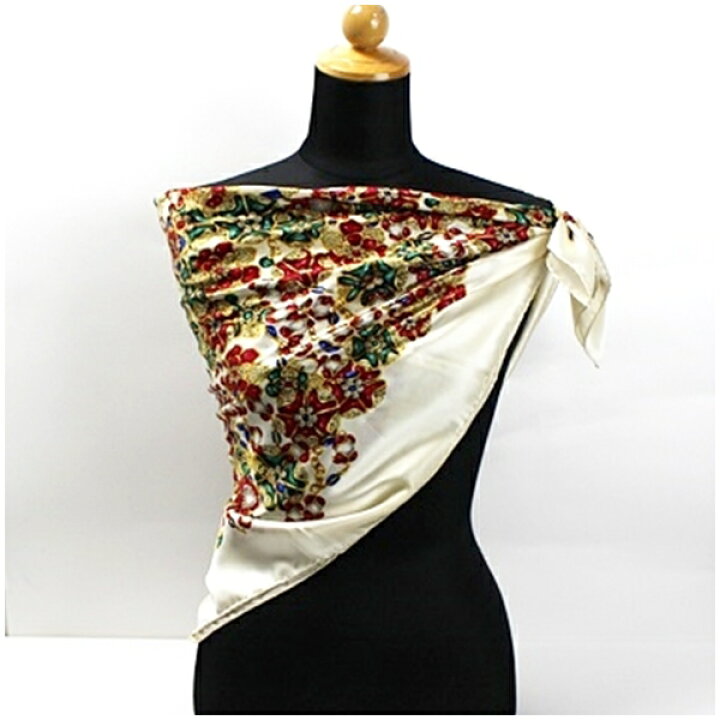 楽天市場】シャネル シルク スカーフ クリーム 宝石柄 中古 ABランク  