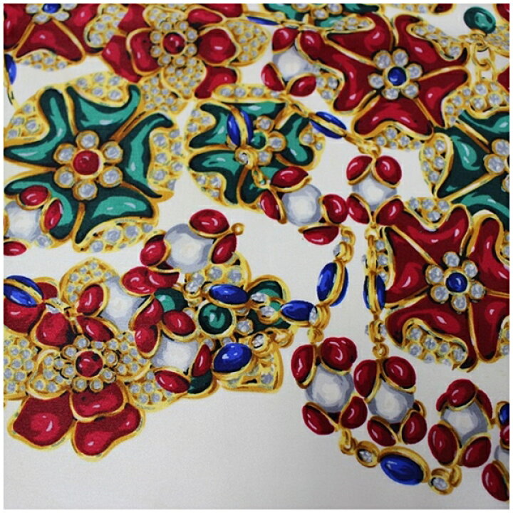 楽天市場】シャネル シルク スカーフ クリーム 宝石柄 中古 ABランク  