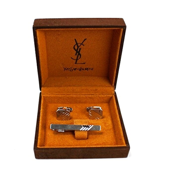 楽天市場】イヴサンローラン ネクタイピン&カフスセット シルバー 中古  