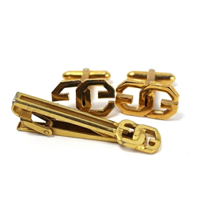 楽天市場】ジバンシィ ネクタイピン&カフスセット ゴールドカラー 中古  