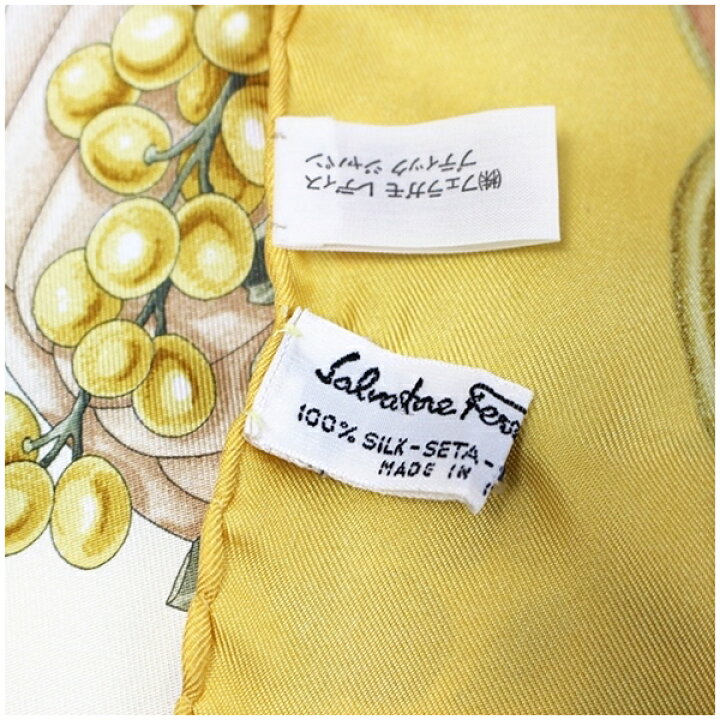 楽天市場】サルバトーレフェラガモ 未使用 シルク スカーフ 鳥・果物柄  