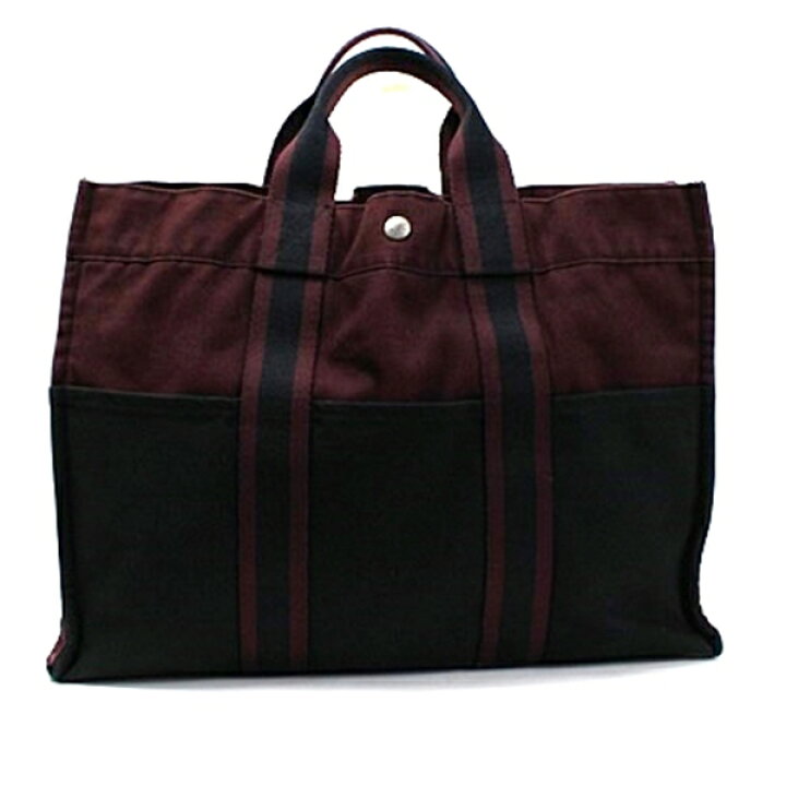楽天市場】エルメス フールトゥ MM キャンバス トートバッグ ブラック 