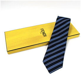 フェンディ シルクネクタイ ストライプ柄 中古 Aランク FENDI | メンズ ビジネス 箱付き 【送料無料】