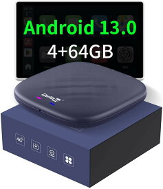 Android13.0システム ワイヤレスCarPlayアダプター 無線 Android Auto＆CarPlay Youtube /Netflix/ Hulu動画視聴可能 4Gネットワークをサポート 4+64GB 純正で有線のカープレイ搭載車両適用 Qualcomm QCM6125 8コア デュアルBluetooth SIM/TFカード