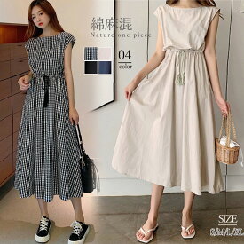 楽天市場 リネンワンピース ミモレ丈の通販