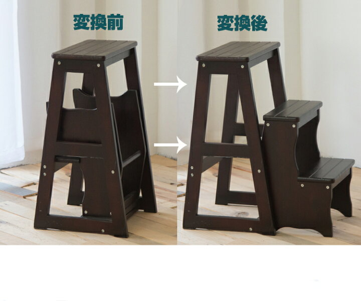 楽天市場】木製 踏み台 完成品 踏み台3段 木製 ステップ台 椅子 座り 
