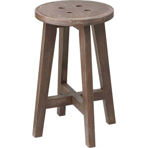 ボットーネ スツール ブラウン スツール 椅子 イス 腰掛け ボタンデザイン 座面高45cm 天然木 木製 ポプラ 軽量 持ち運び サイドテーブル ディスプレイ ダイニング ソファ 玄関