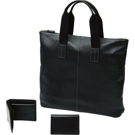 【お買い物マラソン限定クーポン配布中】 良品工房　日本製牛革バッグ・財布・名刺れセット ブラック