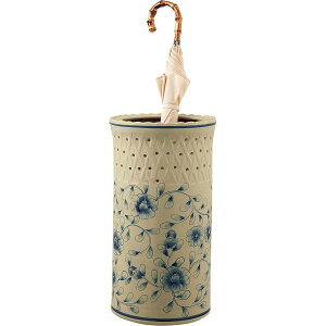 陶器傘立て 花柄 かさ立て かさたて 玄関 エントランス 和風 オシャレ 可愛い 収納 店舗 レストラン カフェ アンティーク風 ギフト 贈り物 お祝い お歳暮 お中元 プレゼント 御礼 お礼 御歳暮