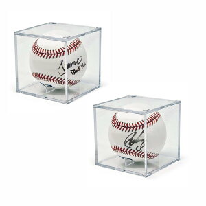 野球ボールケース サインボールケース 2個セット UVカット仕様 アクリル製 硬式/軟球野球ボール対応 コレクションケース ディスプレイケース 記念グッズ 野球グッズ 劣化、変色を防止する