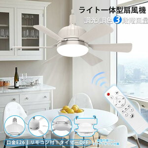 シーリングライト シーリングファンライト LEDライト 調光調色 おしゃれ 北欧 小型 ライト ファン付き照明 3段階風量 角度調節 E26口金 首振り LED電球 サーキュレーター シーリングファン フ