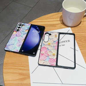 Galaxy Z Fold 6 ケース 花柄 Galaxy Z Fold 5 スマホケース かわいい Galaxy Z Fold 4 ケース ギャラクシー ゼット フォールド6 5 4 3 スマホケース レディース 油絵風 人気 オシャレ 衝撃吸収 傷防止 薄型