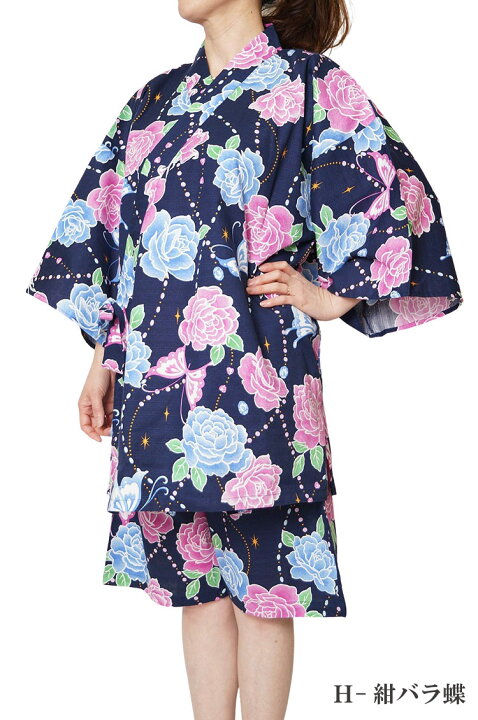 楽天市場 甚平 レディース 女性 大きいサイズ 甚平 綿100 Ll 3l 4l 夏 甚平 女性 部屋着 レディース ルームウエア 学園祭 作務衣と甚平 和専門店 ひめか