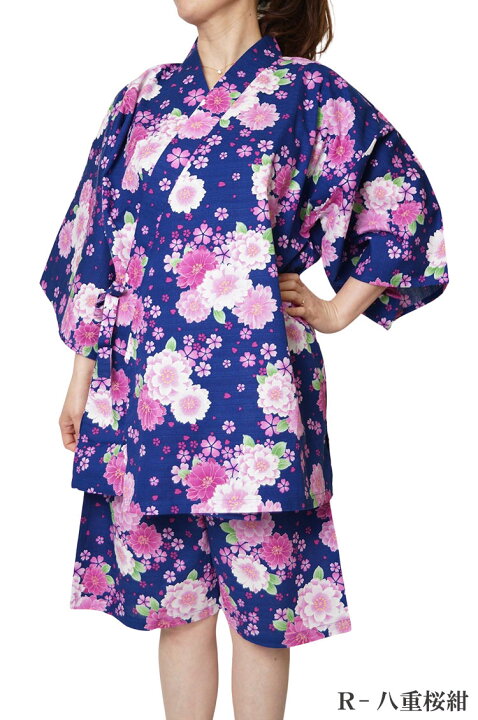 楽天市場 甚平 レディース 女性 大きいサイズ 甚平 綿100 Ll 3l 4l 夏 甚平 女性 部屋着 レディース ルームウエア 学園祭 作務衣と甚平 和専門店 ひめか