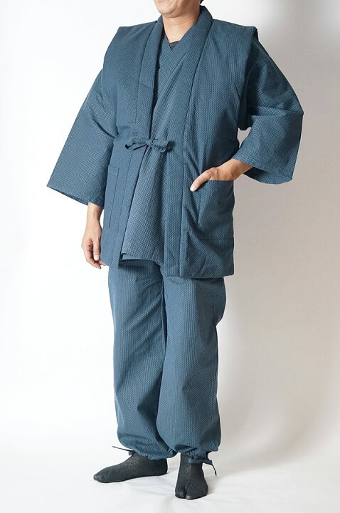 楽天市場】作務衣 冬用 メンズ 刺し子作務衣（さむえ）&中綿入り羽織 