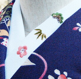 松竹梅　刺繍　半衿　ひめ吉オリジナルデザインワンポイント半襟