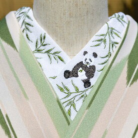 パンダ刺繍半衿　ひめ吉オリジナルデザイン　こだわり半襟