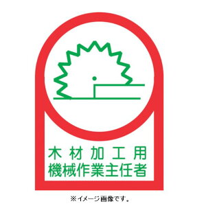 【追跡可能メール便可】緑十字/(株)日本緑十字社 ヘルメット用ステッカー 木材加工用機械作業主任者 35×25mm 10枚1組 HL-57 233057