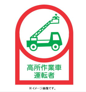 【追跡可能メール便可】緑十字/(株)日本緑十字社 ヘルメット用ステッカー 高所作業車運転者 35×25mm 10枚1組 HL-96 233096