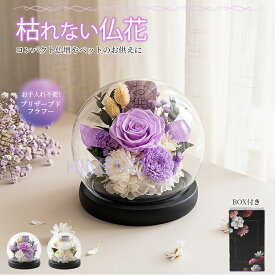 【最大15％OFFクーポン！】【即納】仏花 お供え花 プリザーブドフラワー お悔やみ お供え ドーム仏花 枯れない花 お供え物 ローズ ガラスドーム アレンジメント お盆 旧盆 法事 1周忌 仏事 お彼岸 お仏壇用 初盆 法要 ペット ペットロス ペット供養 ペットお供え