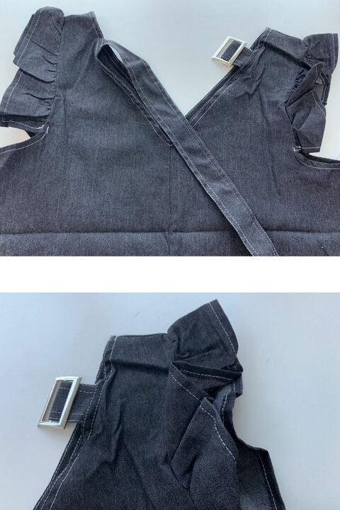 楽天市場】デニム ワンピース フリル袖 マキシ丈 フレンチスリーブ 