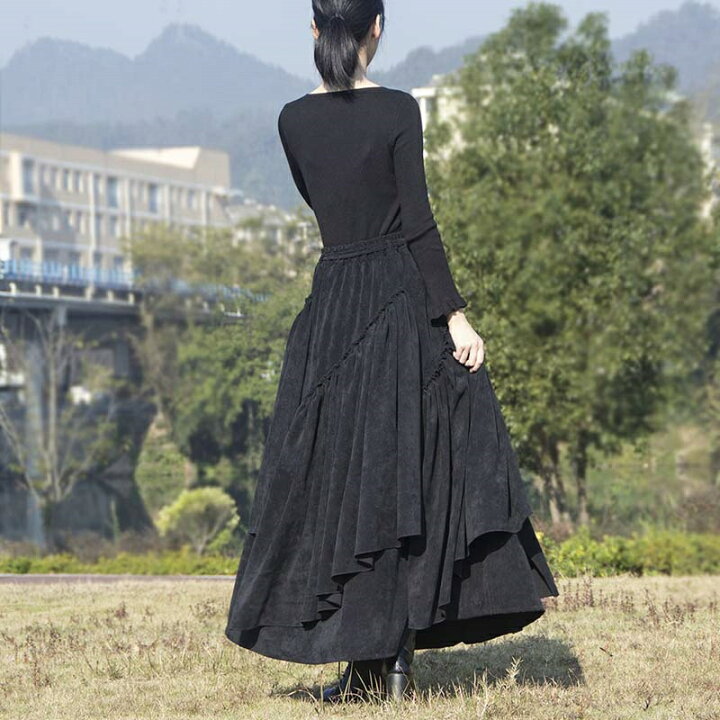 楽天市場】アシンメトリー ロングスカート レディース スカート マキシ  
