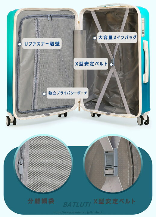 楽天市場】スーツケース グラデーション色 機内持込 軽量 小型 S M 