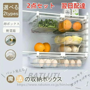 吊り下げ収納ケース 冷蔵庫 引き出し ケース 収納ボックス 冷蔵庫 冷蔵庫トレー 引き出し たまご(15個用)果物 野菜収納 台所 キッチン収納 パントリー クリアケース引きだし ひきだし 収納ボ