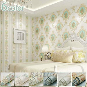 壁紙シール 欧風 アンティーク 3D効果 リメイクシート はがせる壁紙 のり付き DIYシート 防カビ ウォールステッカー 接着剤不要 不織布素材 リフォームシート 洋室 和室 田園風 綺麗 カラフル