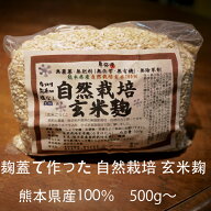 新米無肥料（無化学・無有機）・無農薬・無除草剤【自然栽培玄米こうじ500g】・熊本県産または福岡県産の…