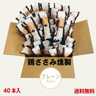 リピータ続出！鶏ささみ燻製（くんせい）40本 プレーン（常温）【段ボール発送】ノベルティ 景品 粗品 お…