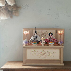 雛人形 収納飾り ナチュラル おしゃれ 芥子 タモ 引き出し収納 親王飾り