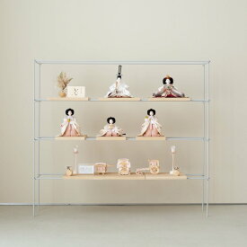 雛人形 3段 おしゃれ 五人飾り 清水久遊【シンプルで華奢なアイアン三段飾り】 モダン インテリア キャビネット インスタ