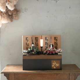 ひな人形 収納飾り モダン ナチュラル お洒落 大三五 七宝本金蒔絵収納台 有職菊塵 雛人形