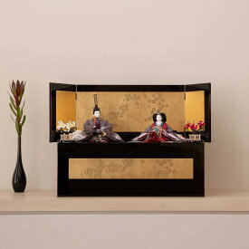 ひな人形 清水久遊 ひいな モダン おしゃれ 収納飾り 大三五 金箔 収納台 引き染め 雛人形