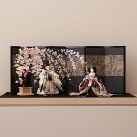 雛人形 立ち雛 モダン オシャレ 正絹 友禅 見返り桜 お雛様 ひな人形