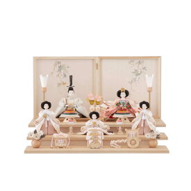 雛人形 5人飾り ナチュラル モダン 小出松寿 三段飾り 京十二(芥子) 花唐草刺繍 正絹