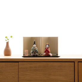 木目込人形 コンパクト おしゃれ 柿沼東光 貴雛 立ち雛 金屏風