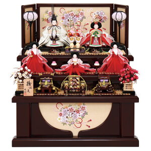雛人形 ひな人形 雛 コンパクト 収納飾り 三段飾り 五人飾り 雅泉作 雛爛漫 刺繍 小三五親王 柳官女 【2026年度新作】 h073-fz-4l16-hh-061