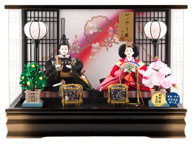 【楽天スーパーSALE★半額+P最大14倍】雛人形 ひな人形 ケース飾り 親王飾り 藤翁作 羽衣 三五親王 極上金彩刺繍仕立 スワロフスキー アクリルケース オルゴール付 【2026年度新作】 h083-fn-263-252