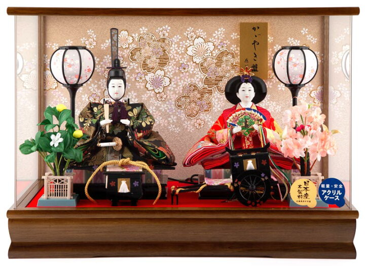 楽天市場】雛人形 ひな人形 ケース飾り 親王飾り 藤翁作 光華 三五親王 