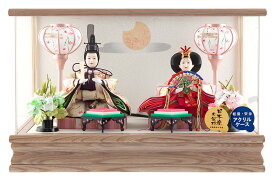 雛人形 コンパクト ひな人形 ケース飾り 親王飾り 藤翁作 みのり 豆親王 金襴仕立 アクリルケース 【2026年度新作】 h083-fn-263-208